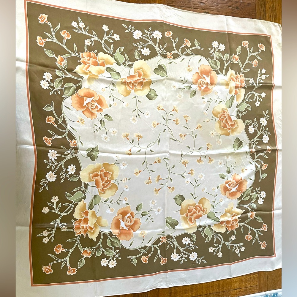 Frangi Italian Vintage floral silk scarf